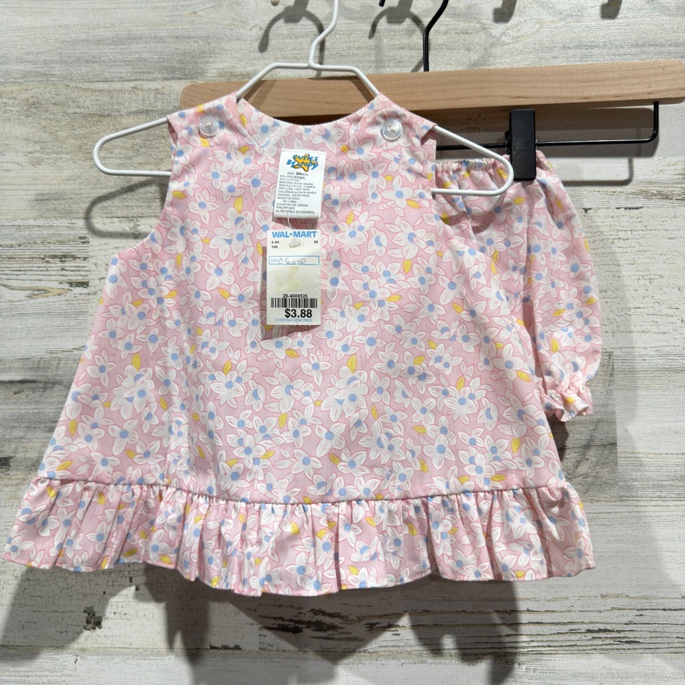 Cuties by Judy Floral Set Girls 0-6M Pink Vintage Ruffle Bloomers NWT